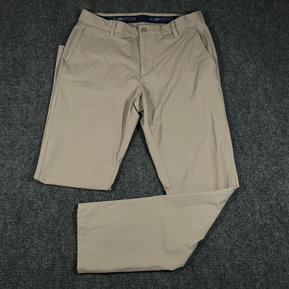 Vineyard Vines On-The-Go Pants Mens 33x31 Beige OTG Chino Stretch Golf